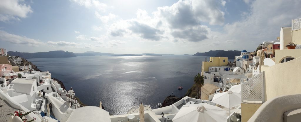 View from Santorin island in Greece