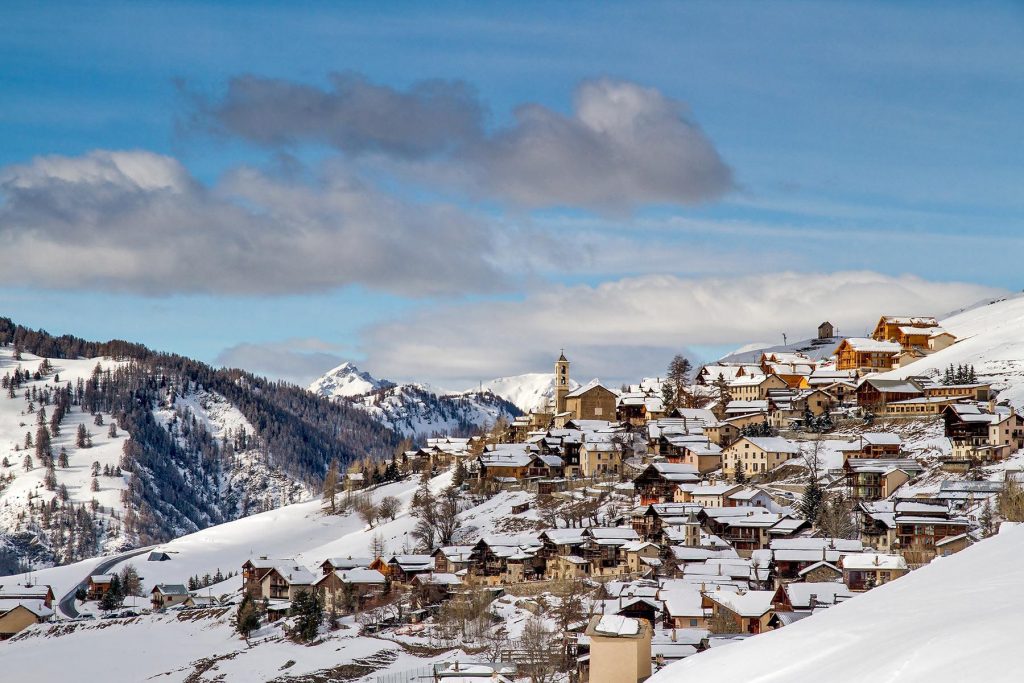  Saint-Véran in the Alps in winter