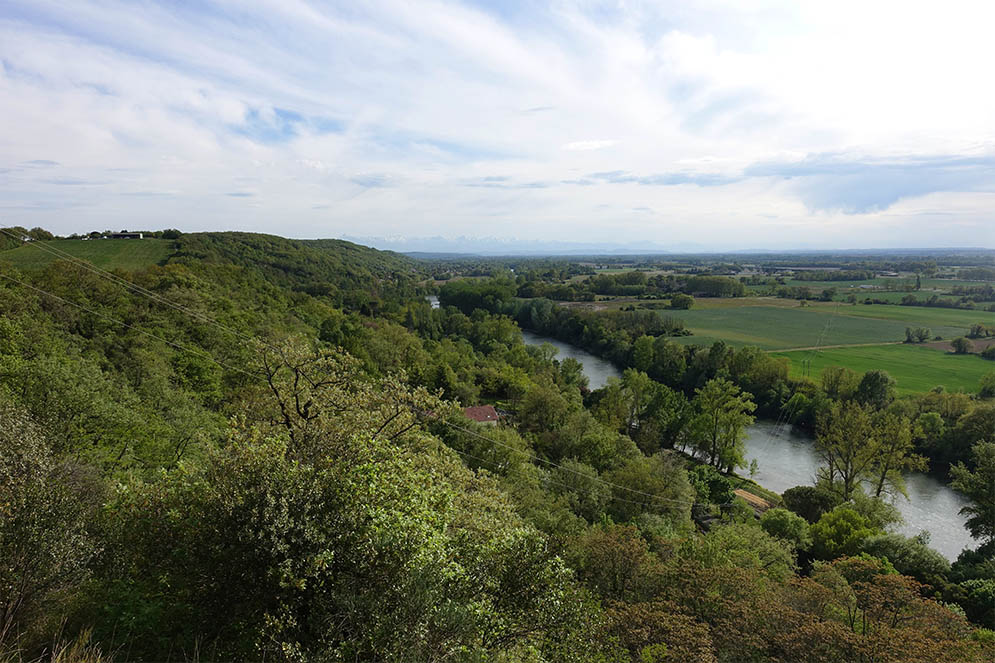 Vue des coteaux de Muret sur la Via Garona