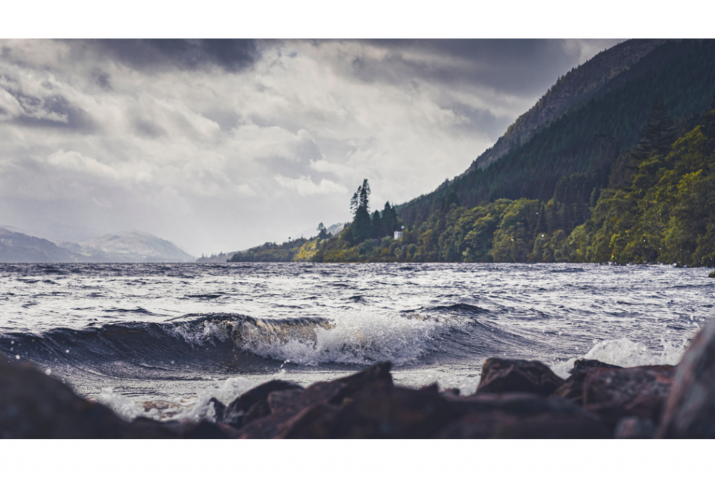 Picture of waves on the Loch Ness, Scotland. 