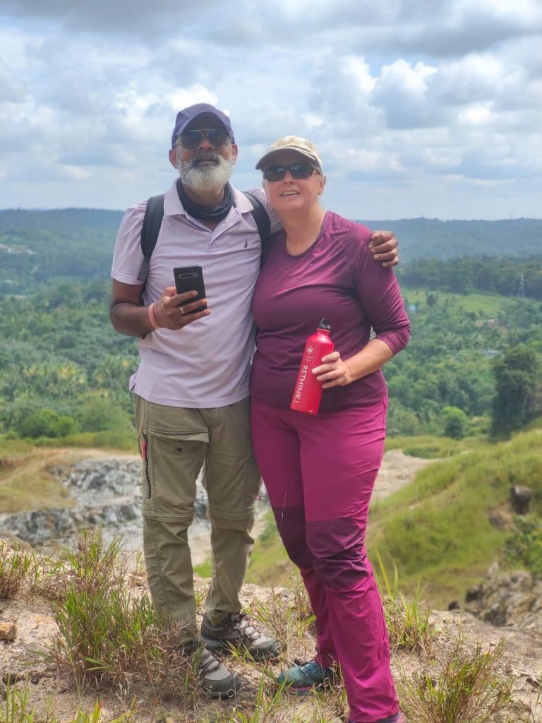 Veronique and her husband, Raghu, in Kerala